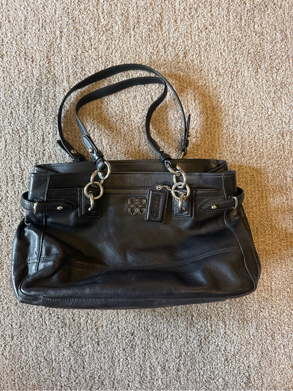 Coach Black Leather Shoulder Bag